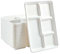 iPEAK Lot de 50 assiettes jetables avec 5 compartiments, plateaux en bagasse biodégradables en papier naturel, recyclables, idéales pour les anniversaires, les barbecues, les pique-niques, les fêtes,