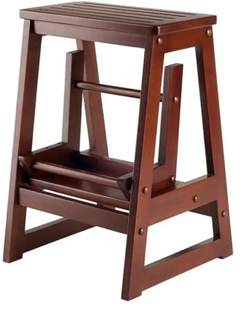 JYHHGDS Taburete Plegable de Madera para Muebles del hogar, Escalera de Mano de Madera Personalizada con Plataforma Ancha, Silla Plegable de 2 Niveles