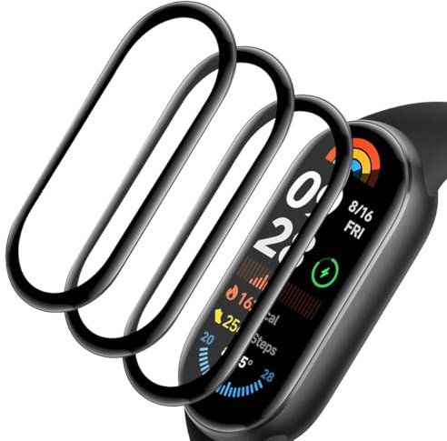 Zerrshoo Protector de Pantalla para Xiaomi Smart Band 9, Cubierta completa curvada en 3D, 3 Piezas Xiaomi Smart Band 9 Protector Película. para Xiaomi Smart Band 9 Protector de Pantalla