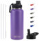 Aiivow 32oz Insulated Stainless Steel Water Bottle with Straw, Purple, 1L, Leakproof, Anti-Sweat, Advanced Insulation, Sports Water Bottle