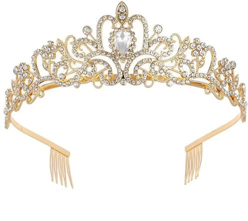Krone Damen - Tiara Hochzeit - Krone Braut - Kristallkrone Strass Krone - Hochzeit Diadem für Hochzeiten - Abschlussbälle - Festumzüge - Prinzessinnenpartys - Geburtstagsfeiern Usw