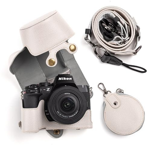 MUZIRI KINOKOO Housse pourNikon Z50 II, Étui de Protection pour Appareil Photo Nikon Z50 II/Z50II avec Objectif DX 16-50 mm f/3.5~6.3 - Étui Amovible avec Bandoulière et Poche de Rangement - Gris