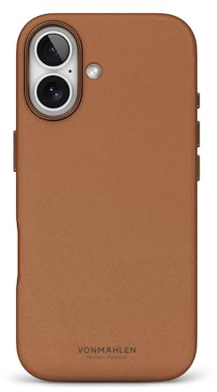 VONMÄHLEN Like Leather Case – Luxuriöse Hülle aus veganem Leder, kompatibel mit iPhone 17 und Mag-Safe, umweltbewusst und elegant - Brown