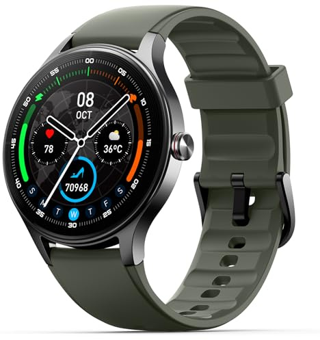Smart Watches for Men Women, 1.27'' Ultra-Clear Fitness Watch with AI Voice & Bluetooth Calls, Heart Rate/Sleep/SpO2 Monitor, 110+ Sports Modes, IP68 Waterproof Smartwatch for Android iPhone (Green)