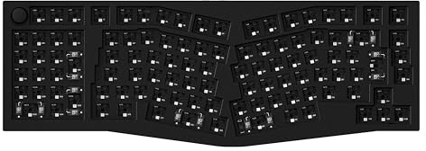 Keychron Q14 Pro mechanisches Tastatur-Kit, 96%-Alice-ISO-Layout, Aluminiumgehäuse, programmierbar mit QMK/VIA, RGB-Beleuchtung, Bluetooth 5.1, Barebone-Gaming-Tastatur für Mac und Windows – Schwarz