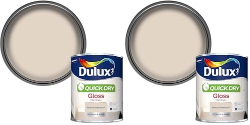 Dulux Quick Dry Gloss Paint For Wood And Metal - Natural Hessian 750Ml (Pack of 2)