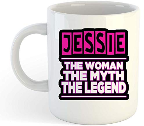 grabmybits Jessie - The Woman, The Myth, The Legend Mug - Name Personalised Funky Gift