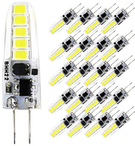 Chao Zan G4 Silicagel LED Lampe 3W 10X 2835SMD LED Leuchtmittel, 300LM, Ersatz für 30W Halogenlampen,12V AC/DC, 6000K Kaltweiß, 360° Abstrahlwinkel LED Birnen - 20er Pack