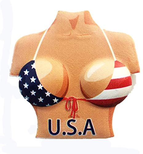 3D National Flag and Bikini Beauty of America Kühlschrankmagnet, Home & Kitchen Dekoration, magnetischer Aufkleber, USA Kühlschrankmagnet, Reise-Souvenir Geschenk-Kollektion