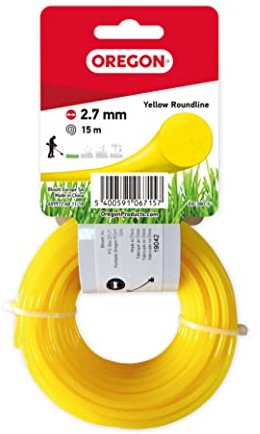 Oregon 69-380-Y Yellow Round Strimmer Line/Wire for Grass Trimmers and Brushcutters, 2.7 mm x 15 m