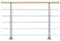 DOLLE Aluminium Geländer-Set Handlauf aus Buche Füllstäbe aus Edelstahl aufgesetzte Montage 150 cm