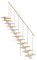 DOLLE Mittelholmtreppe - 11 Stufen - Geschosshöhe 228 – 300 cm - Geradelaufend - Stufen Buche, lackiert - Unterkonstruktion: Weiß (RAL 9016) - volle Stufen 70 cm - inkl. Geländer - Nebentreppe