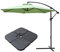All Seasons Gazebos Ross James premium garden parasol umbrella with crank handle including base weight (Green)