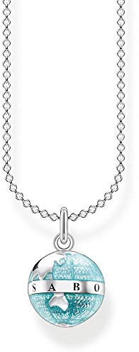 Thomas Sabo Damen Halskette Weltkugel silber 925 Sterlingsilber, 38-45 cm Länge