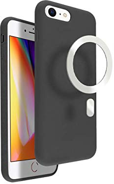 VECI iPhone SE / 8 Magnetic Case, Compatible with MagSafe Accessories, Soft Touch Silicone (iPhone SE/8, Black)