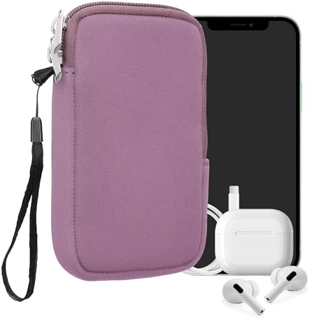 kwmobile Handytasche für Smartphones XL - 6,7/6,8 - Neopren Handy Hülle Lavendel - Handy Tasche 17,2 x 8,4 cm Innenmaße