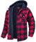 MAGCOMSEN Herren Thermohemd Warme Kariertes Hemd Hoodie Gesteppt Plaid Freizeithemd Abnehmbar Kapuze Holzfällerhemd Herren Winter Fleece Flanellhemd Casual Hemdjacke mit Große Taschen Rot S