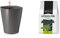 Lechuza 14903 - Maceta Deltini Premium Kit Completo, Color Antracita Metalizado (14 x 18) & PON 6 litros, Neutro