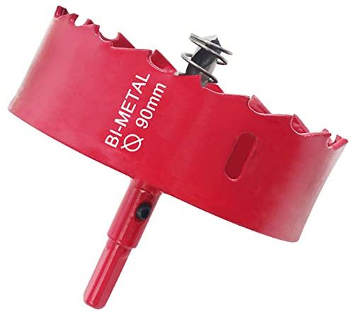 Zhongtou Lochsäge 90 mm M42 HSS Lochsäge Bi-Metall Trepan Universal Lochsäge Holz mit sechseckigem Adapter für Eisen Aluminium, Trockenbau, Rohr, Kunststoff Metalle