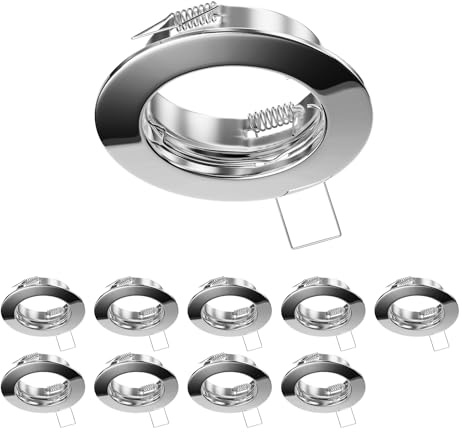ledscom.de 10x Deckeneinbaurahmen FERE, rund, chrom glänzend