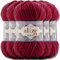 Hobby YARN Alize Velluto 5x 100g Türkische Strickwolle super Bulky Wolle zum Häkeln Uni Farbe Babywolle Flauschgarn Filzwolle Kuschelwolle (Cherry | 107)