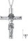 SOULMEET Jesus Kreuz Medaillon für Asche, Sterling Silber großes Kreuz Einäscherung Schmuck Urne Halskette Keepsakes Medaillon Halskette für Frauen Männer