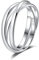 SILBERTALE 3er Ringe Wickelring Silber 925 Damenring 3 In 1 Anxiety Relief Fidget Drehbarer Ring Dreiteilige Ineinander Verwoben Ringe In Einem Daumenring Zappelringe für Männer und Frauen Size 56