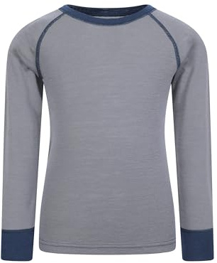 Mountain Warehouse Merino Kids Thermal Baselayer Top | Boys & Girls Lightweight Merino Wool Long Sleeve T-shirt, Warm with Antibacterial Skins For Longer, Active Wear & Winter
