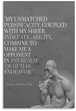 JITENG Andrew Tate inspirierendes Zitat Poster Leinwand Wandkunst Drucke Poster Foto Bild Malerei Poster Raumdekoration 50 x 75 cm