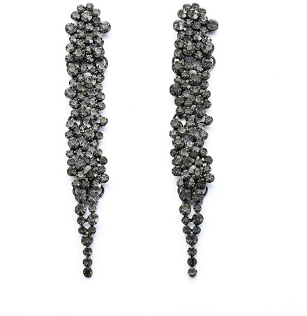 EVER FAITH Wedding Rhinestone Crystal Art Deco Statement Earring, Banquet Prom Long Chandelier Dangle Earrings for Woman Bride