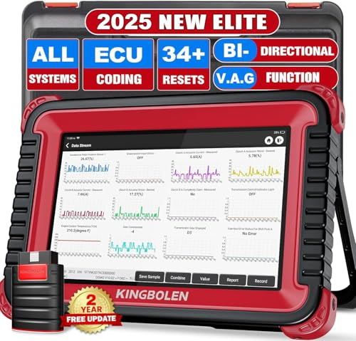 KINGBOLEN K8 Car Diagnostic Tool,Bi-Directional OBD2 Scanner Bluetooth with ALL System Diagnostic,ECU Coding,V.A.G Guide Function,37+ Reset Service OBD Code Reader with FCA, IMMO,2 Years Update.