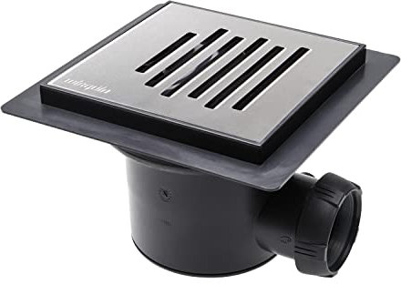 Wirquin 30723995 Bonde de Sol à maçonner Venisio Horizontal, chromé, Gris et Noir