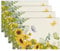 Set di 4 Tovagliette con Girasole, Fiori Gialli e Farfalle - Estive da Cucina per Interni, Vacanze, Feste, 30 x 45 cm