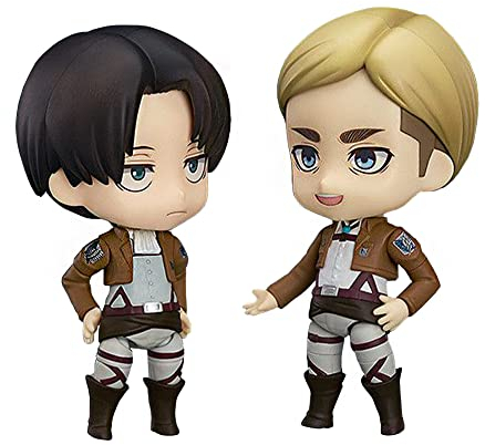 Tongyundacheng Anime Actionfigur Levi & Erwin Smith Modell Figur PVC Sammlerstück Home Desktop Dekorationen, 10 cm