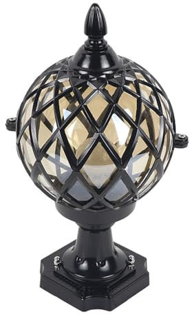 LQZCXMF Luminaria De Poste para Exteriores Luz Impermeable para Tapa De Poste De Bola Luz De Pilar De Valla De Aluminio Y Vidrio Exterior Lámpara Baja del Poste del Bolardo del Paisaje E27, Lámpara