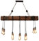 Modern Pendelleuchte 10 Lichter Industrieller Kronleuchter aus Holz Vintage Rustikale Bauernhof Pendelleuchte Line Adjusted Ceiling Hanging Light Fixture for Billardtisch Küche Insel Bar Cafe