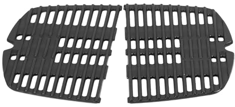 COGRICHBF Lot de 2 grilles de cuisson en fonte Q100 Q100, Q1000, Q120, Q1200, Q1400 - Accessoires pour barbecue à gaz Weber 7644 - 32 x 21,6 cm