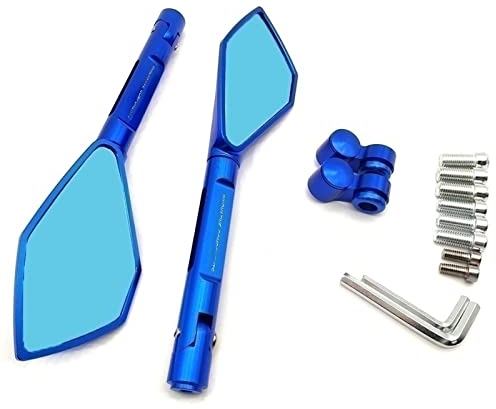 WUURAA Motorrad Spiegel Für B&M&W F650 F700gs F850gs F800R F800S F800ST F 800 R CNC Aluminium Motorrad Lenker Rückspiegel Blau (Color : Blue), L8Y8S8M8