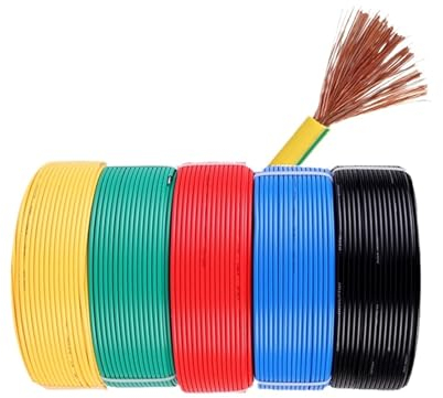 DEBLAN 100 M/Rotolo BVR 6awg 16 Mm² PVC Rame Solido Multi Core Fili Rosso Nero Puro Cavi Elettrici 220 V di Alimentazione Filo di Rame ignifugo (Color : Red 100M, Size : 16mm2)