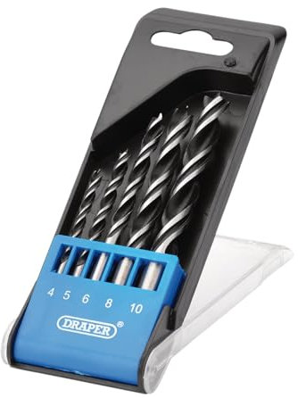 Draper 5pcs Brad Point Drill Bit Set - 12424 - for Hardwood, Softwood, Plywood, Chipboard and MDF