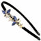Serre-tête vintage en velours avec fleur en cristal, papillon, strass, perles, style français des années 1920, accessoires de coiffure pour femme (noir A)