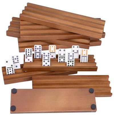 Set di 8 vassoi in legno per domino, per domino, per treni messicani e altri giochi di domino, non inclusi