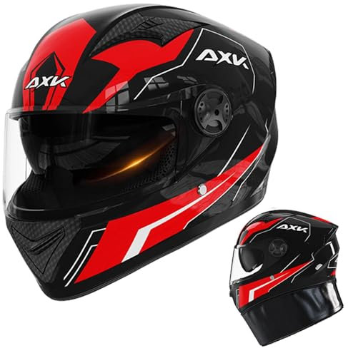 Casco da moto - Casco da moto modulare apribile, a doppia visiera | Copricapo integrale per bici da strada con visiera parasole, copricapo per mountain bike con fibbia a sgancio rapido per uom