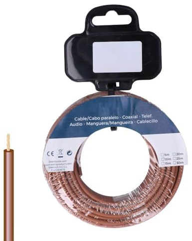 Carrete de cable H07Z1-K, 6,00 mm², color marrón, 10 m, ideal para conexiones eléctricas en interiores y exteriores.