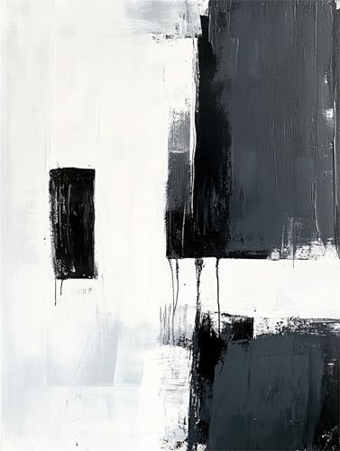 Peinture par Numéros Adultes Abstrait, Kits de Peinture par Numéro Noir et blanc 90x120cm, pour Adulte Enfants Débutants avec Pinceaux et Peintures Acryliques, DIY Kits de Peinture Numero Créatifs