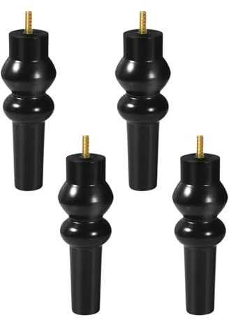 Sharplace 4pcs Meubles en bois Junes canapés pieds pieds vintage robuste design de support de remplacement unise