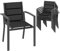 Devoko Gartenstuhl Set, stapelbarer Aluminium-Esszimmerstuhl, max. Belastung 160 kg, Balkonstuhl, für Garten, Pool, Terrasse, Esszimmer, Gartenmöbel, 6er-Set, Dunkelgrau