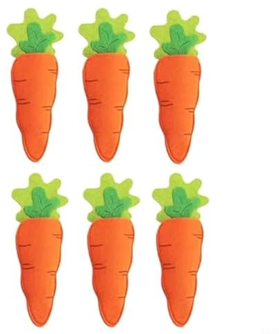 HEIBTENY Osterhasen Besteckhalter aus Filz 6 Stück Karotten Design Bestecktaschen für Tischdekoration Ostern Partys Geburtstage Hochzeiten 26x12cm Grün und Orange