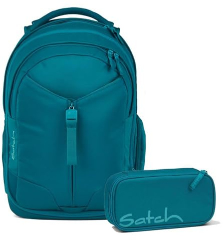 Satch Match Schulrucksack Set 2tlg. inkl. Schlamperbox (Deep Petrol)
