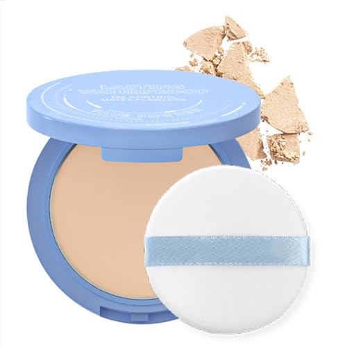 Natural Beige Pressed Setting Powder for Mature Skin, Matte Finish | Lightweight waterproof formula, pore-blurring oil control, long-lasting wear, for everyday makeup and touch-ups